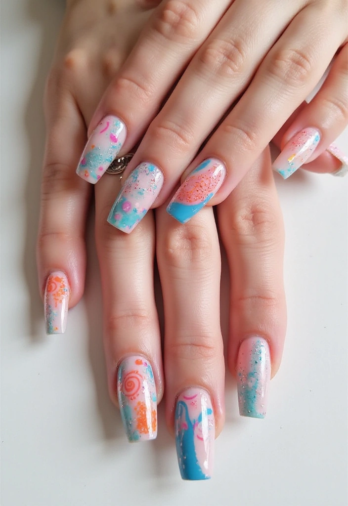 27 Trendy Acrylic Nail Ideas for Long Nails That Are Totally Must-Haves! - 8. Abstract Art