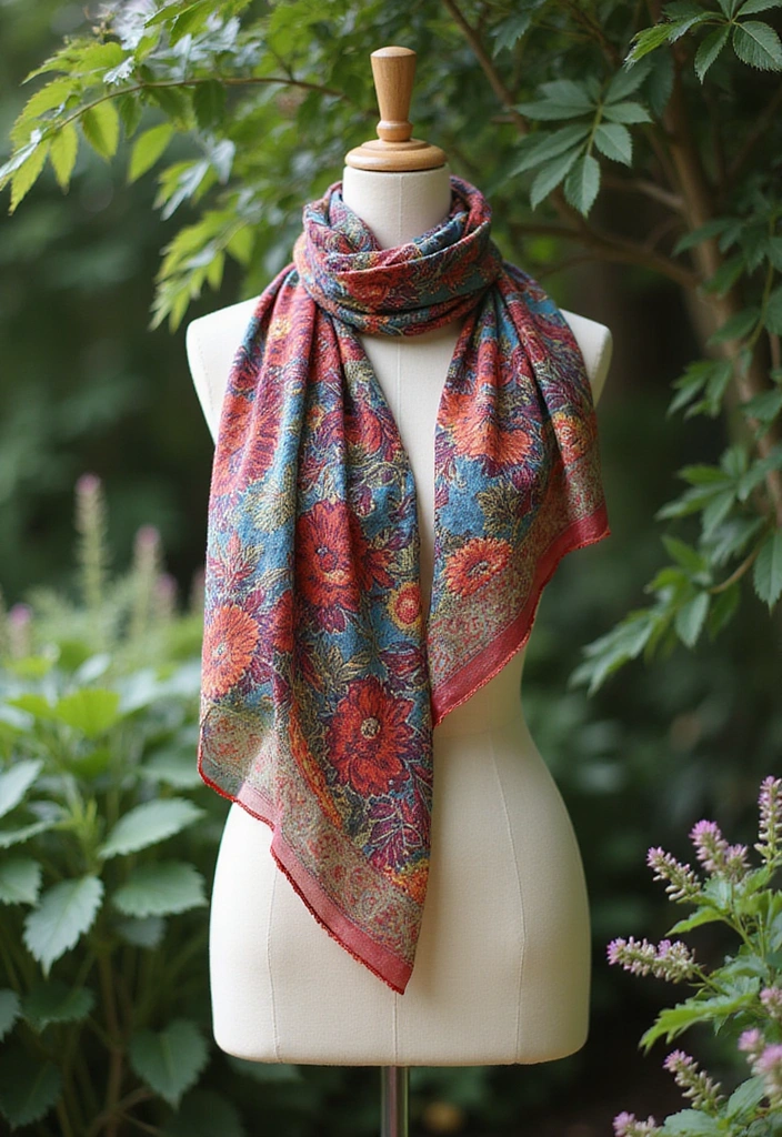 28 Castlecore Outfits That’ll Make You Feel Like Royalty - 17. Artistic Printed Scarves