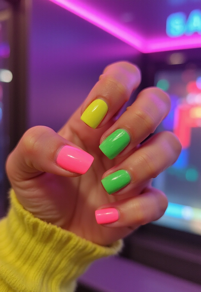 28 Chic Nail Art Ideas That Will Make Everyone Ask 'Who Did Your Nails?' - 8. Neon Dreams