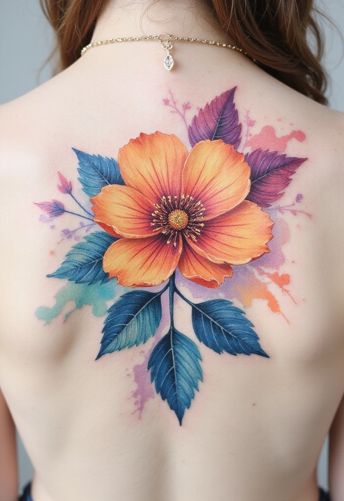 28 Lower Back Tattoos for Women That Are Bold and Beautiful! - 14. Watercolor Tattoos