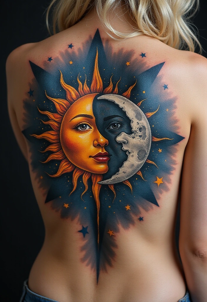 28 Lower Back Tattoos for Women That Are Bold and Beautiful! - 16. Celestial Bodies