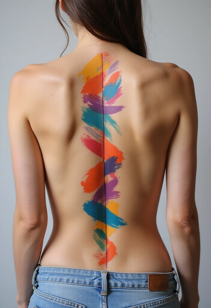 28 Lower Back Tattoos for Women That Are Bold and Beautiful! - 18. Artistic Brushstrokes