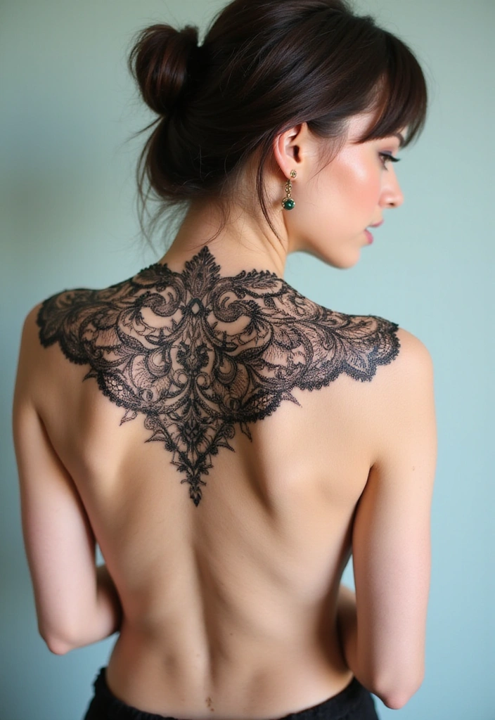 28 Lower Back Tattoos for Women That Are Bold and Beautiful! - 21. Elegant Lace Designs