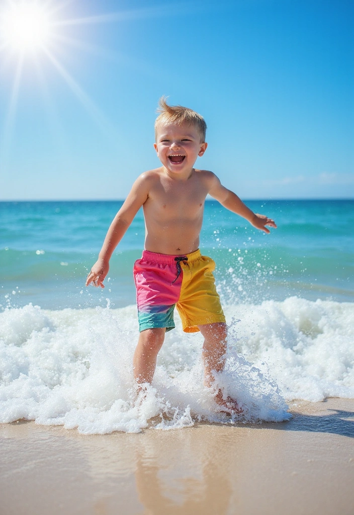 28 Primary Play Outfits That Pop With Bold, Happy Color - 12. Brightly Colored Swim Trunks