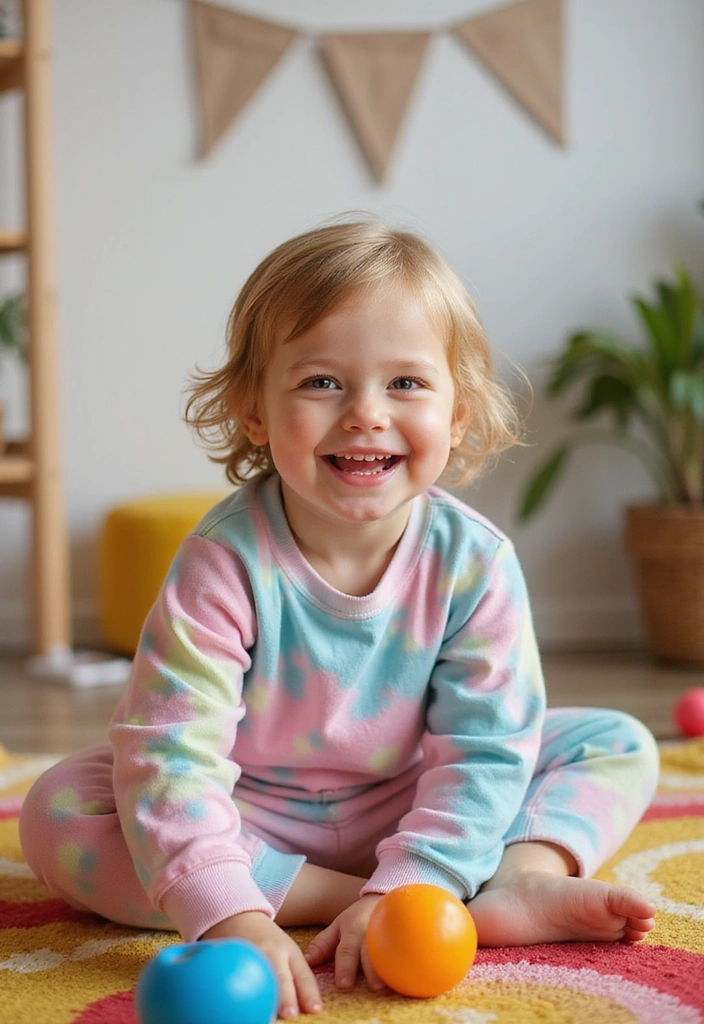 28 Primary Play Outfits That Pop With Bold, Happy Color - 14. Cheerful Tie-Dye Sweatpants