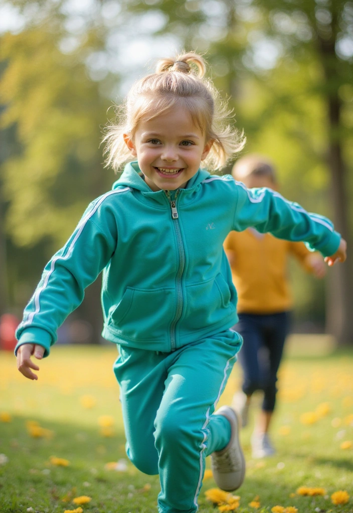 28 Primary Play Outfits That Pop With Bold, Happy Color - 9. Playful Teal Tracksuit