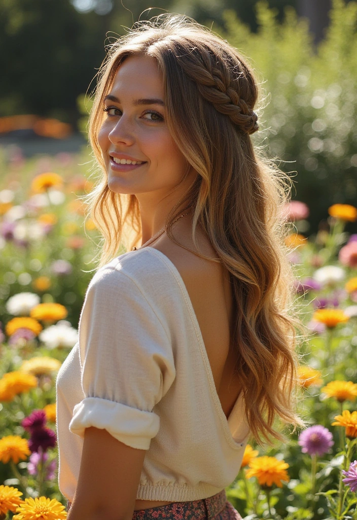 28 Quick and Easy Hairstyles for Long Hair Perfect for Busy Days! - 3. Braided Half-Up Style