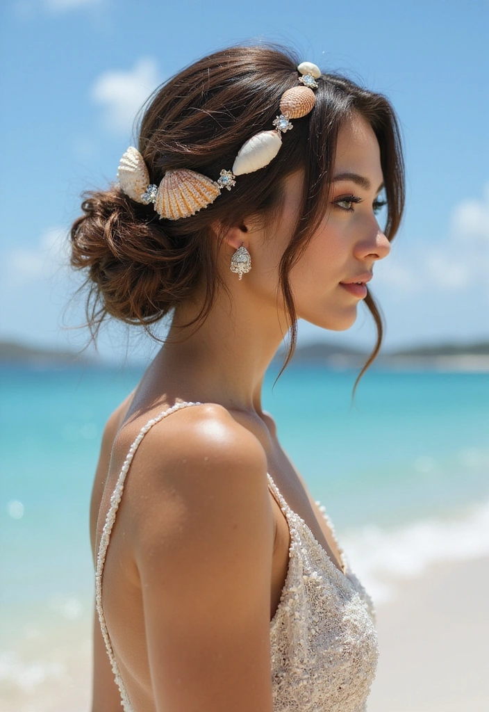 28 Sea Witchery Hairstyles That Channel the Ocean’s Dark Magic - 17. Ocean Treasure Updo