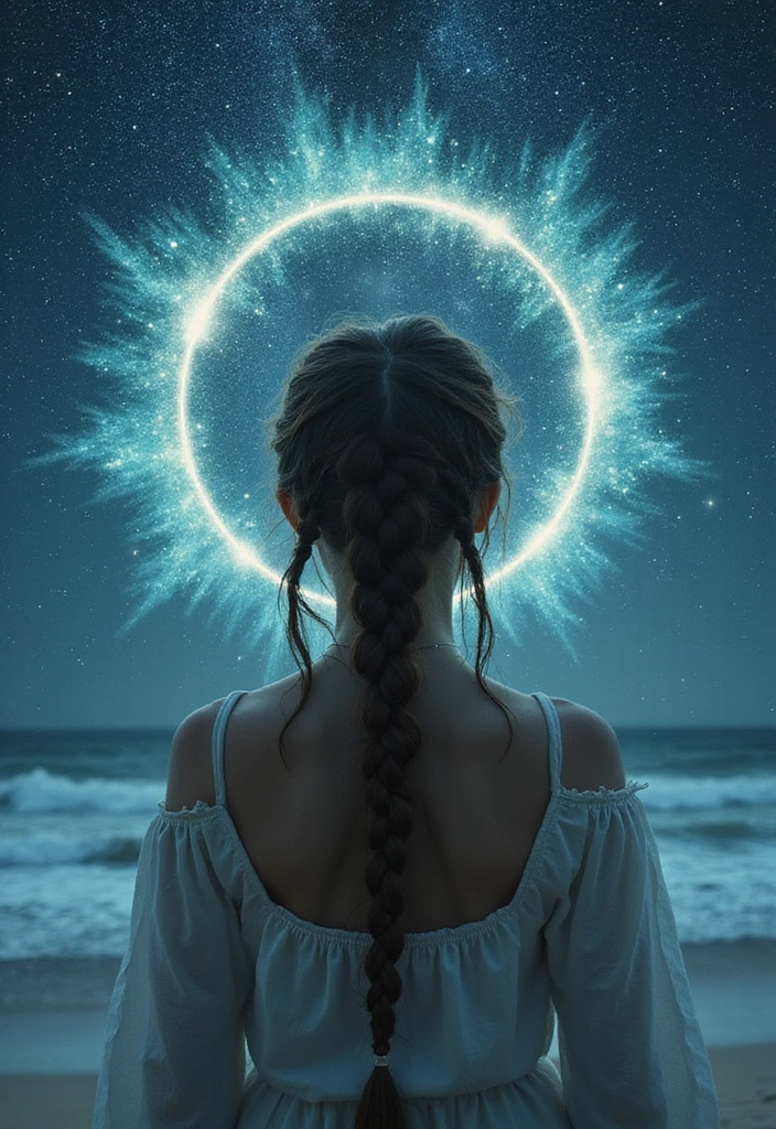 28 Sea Witchery Hairstyles That Channel the Ocean’s Dark Magic - 20. Celestial Ocean Halo