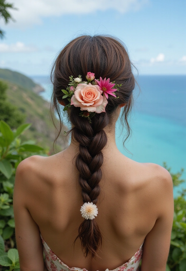 28 Sea Witchery Hairstyles That Channel the Ocean’s Dark Magic - 20. Enchanted Lotus Flower Braid