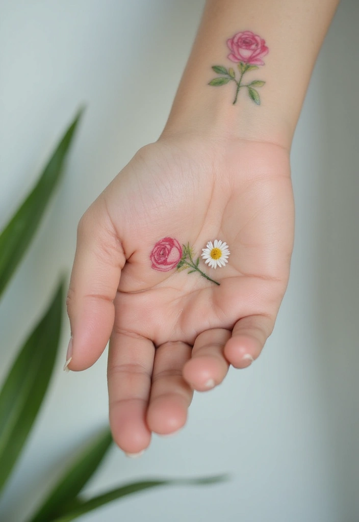 28 Small Hand Tattoos That Will Make You Want One Right Now! - 2. Floral Designs