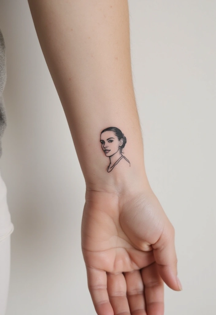 28 Small Hand Tattoos That Will Make You Want One Right Now! - 24. Minimalist Portraits