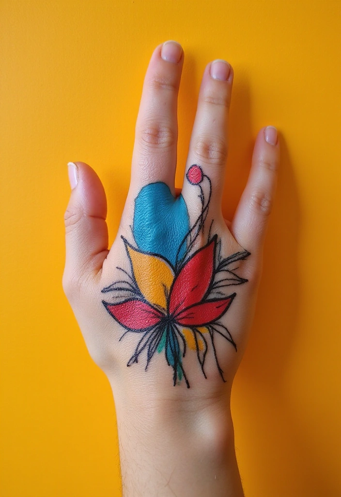 28 Small Hand Tattoos That Will Make You Want One Right Now! - 7. Abstract Art