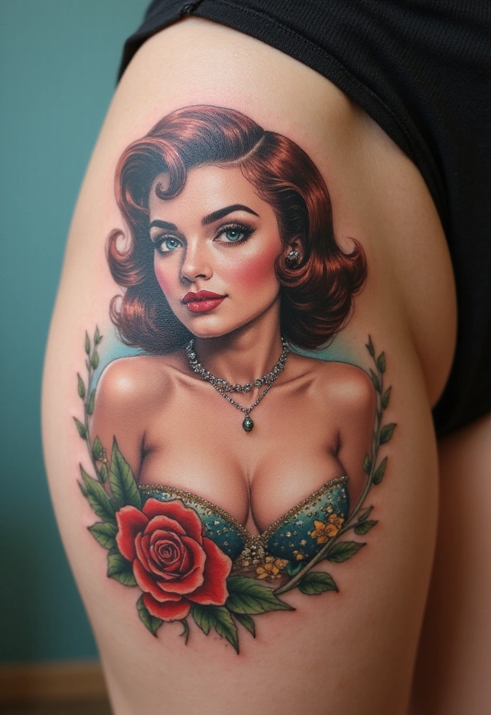 28 Thigh Tattoo Ideas for Women That Will Make You Want to Get Inked Right Now! - 10. Vintage-Inspired Designs