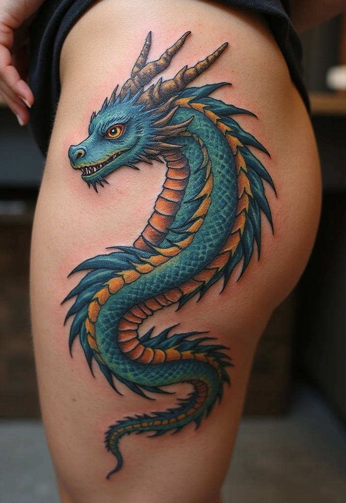 28 Thigh Tattoo Ideas for Women That Will Make You Want to Get Inked Right Now! - 12. Fantasy Creatures
