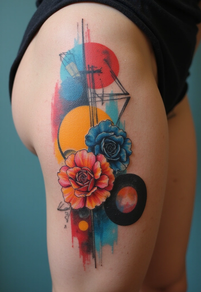 28 Thigh Tattoo Ideas for Women That Will Make You Want to Get Inked Right Now! - 16. Modern Art Inspirations