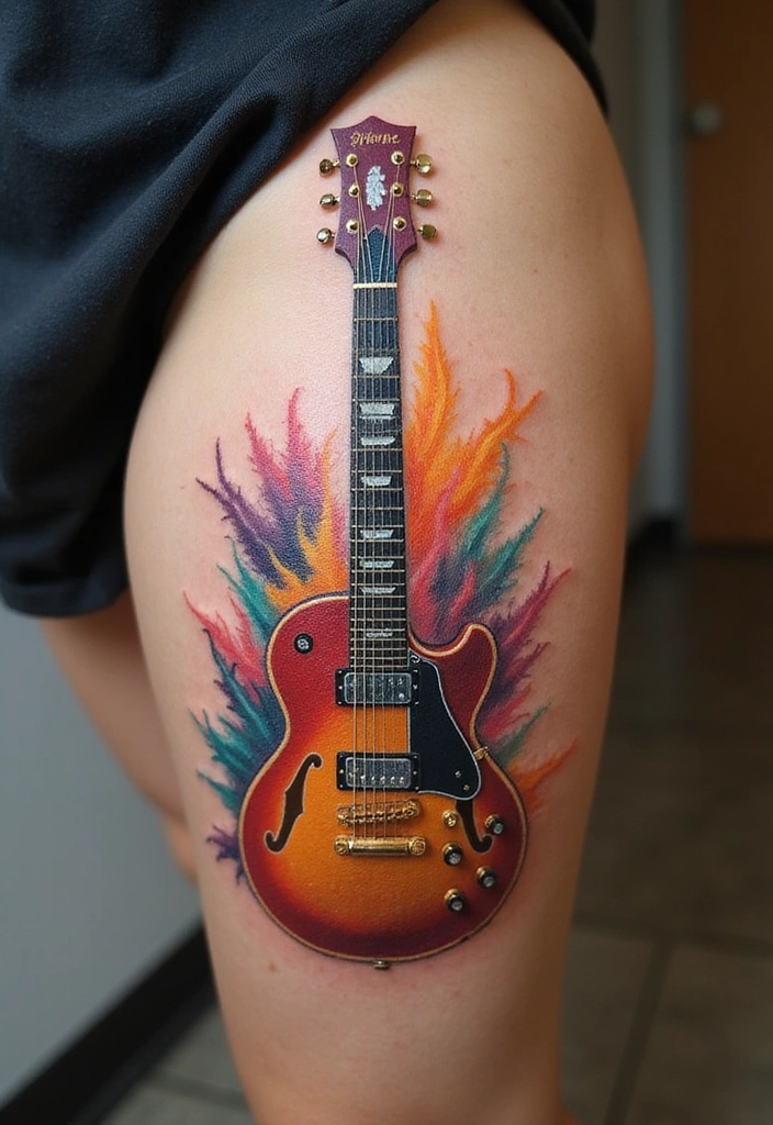 28 Thigh Tattoo Ideas for Women That Will Make You Want to Get Inked Right Now! - 19. Sports and Hobbies Tattoos