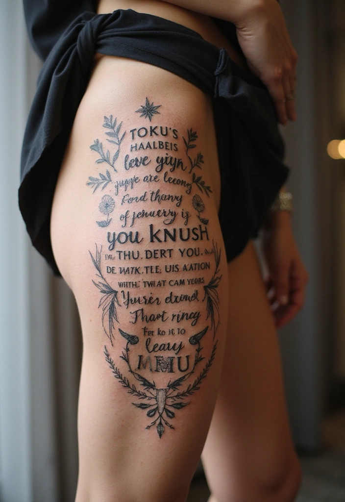28 Thigh Tattoo Ideas for Women That Will Make You Want to Get Inked Right Now! - 21. Custom Designs