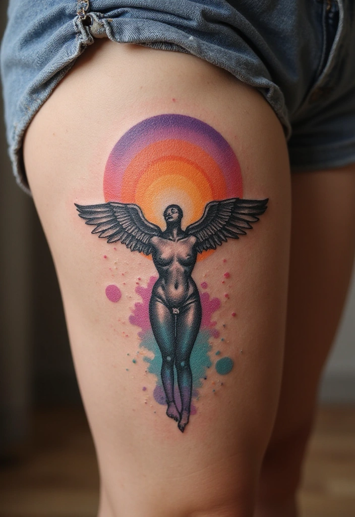 28 Thigh Tattoo Ideas for Women That Will Make You Want to Get Inked Right Now! - 26. Empowering Feminist Symbols