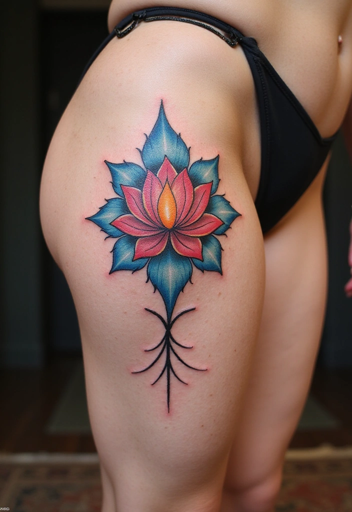 28 Thigh Tattoo Ideas for Women That Will Make You Want to Get Inked Right Now! - 27. Inspirational Spiritual Symbols
