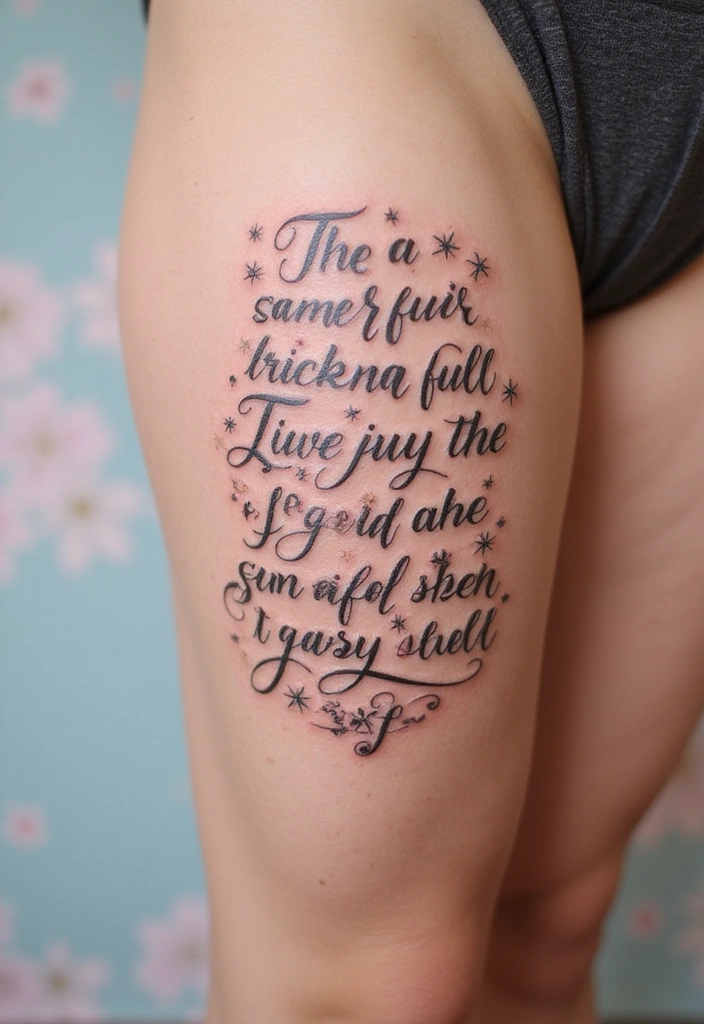 28 Thigh Tattoo Ideas for Women That Will Make You Want to Get Inked Right Now! - 3. Inspirational Quotes
