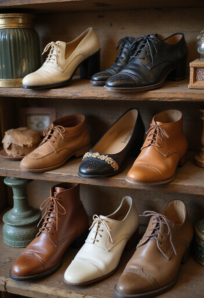 28 Vintage Outfits That Will Make You the Star of Any Retro Party! - 14. The Vintage Shoes: Step Back in Time