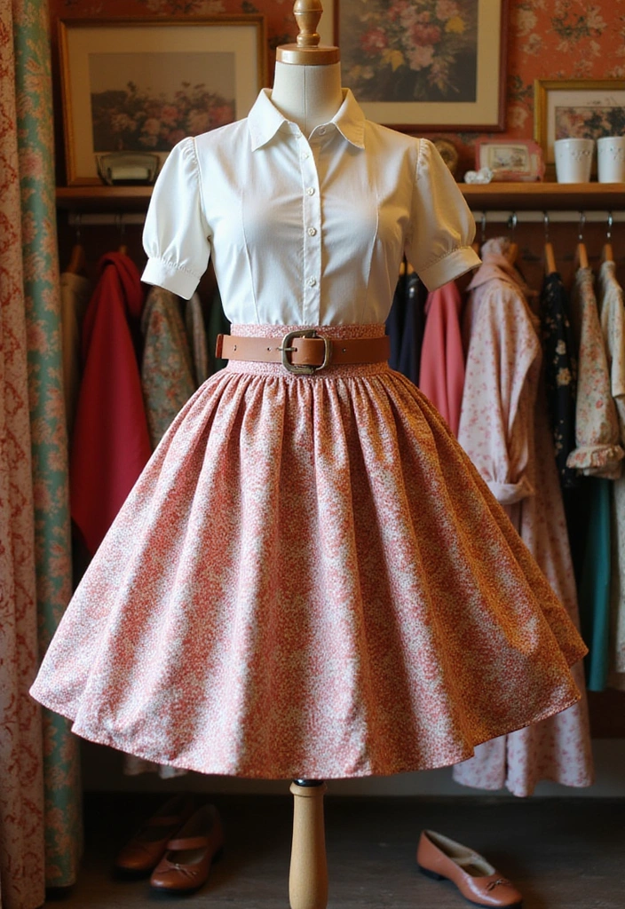 28 Vintage Outfits That Will Make You the Star of Any Retro Party! - 22. The Classic A-Line Skirt: Flattering and Fun