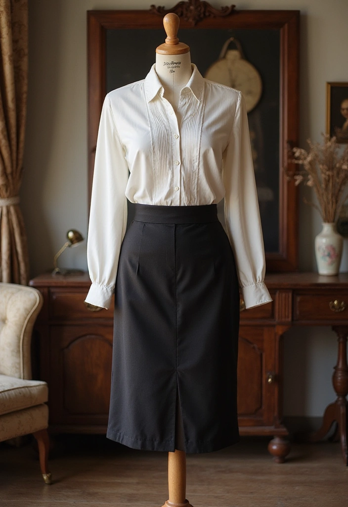 28 Vintage Outfits That Will Make You the Star of Any Retro Party! - 8. The Classic Pencil Skirt and Blouse