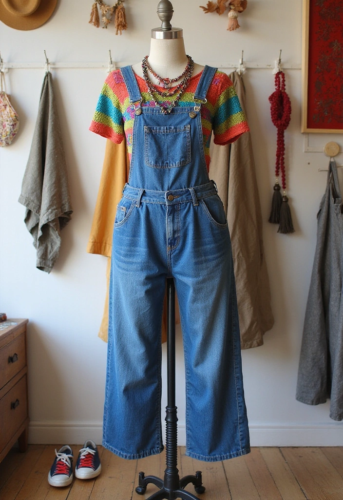 28 Vintage Outfits That Will Make You the Star of Any Retro Party! - 9. The Retro Overalls: Fun and Functional