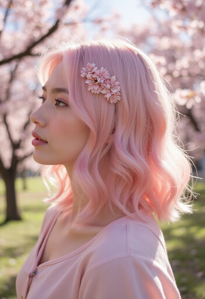 29 Chaos Cakes Hairstyles That Bring the Sweet, the Whimsy, the Wild - 21. Cherry Blossom Waves