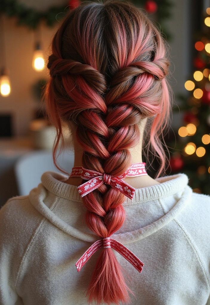 29 Chaos Cakes Hairstyles That Bring the Sweet, the Whimsy, the Wild - 24. Candy Cane Braid