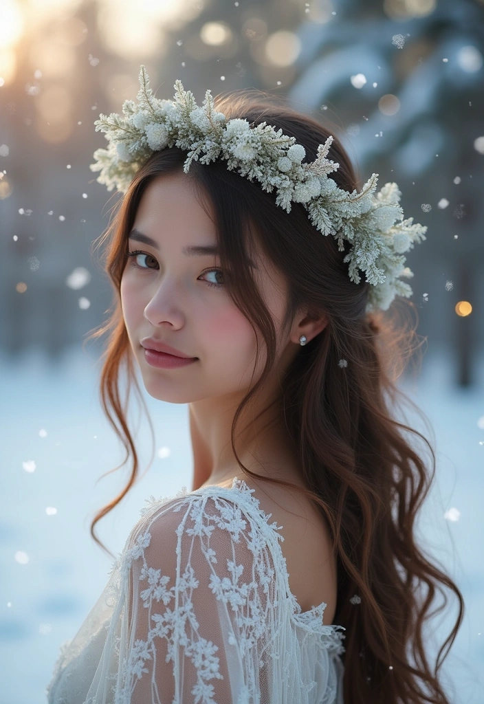 29 Chaos Cakes Hairstyles That Bring the Sweet, the Whimsy, the Wild - 25. Frosted Flower Crown