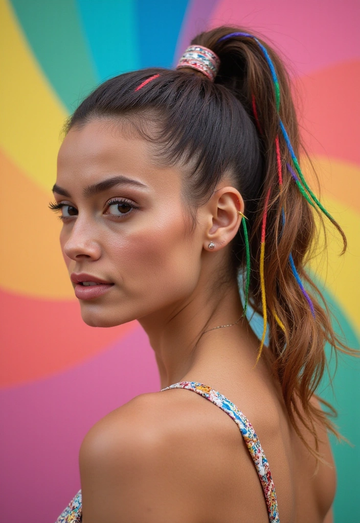29 Chaos Cakes Hairstyles That Bring the Sweet, the Whimsy, the Wild - 9. Sugar Rush Ponytail