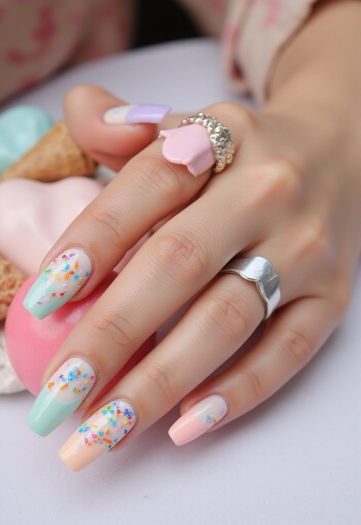 29 Surreal Soiree Nails That Look Like Dreams on Your Fingertips - 15. Dreamy Ice Cream Nails