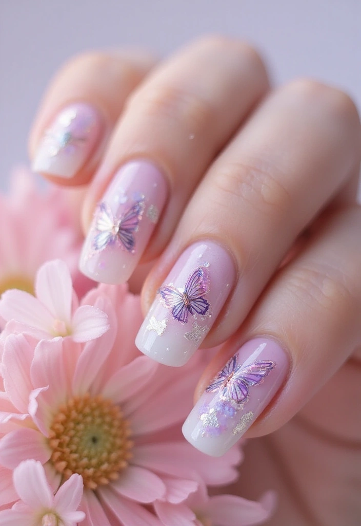 29 Surreal Soiree Nails That Look Like Dreams on Your Fingertips - 16. Ethereal Butterfly Nails