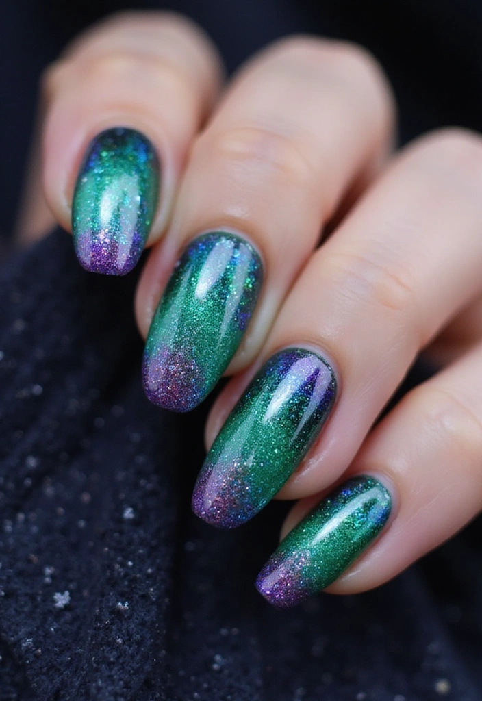 29 Surreal Soiree Nails That Look Like Dreams on Your Fingertips - 17. Celestial Aurora Nails