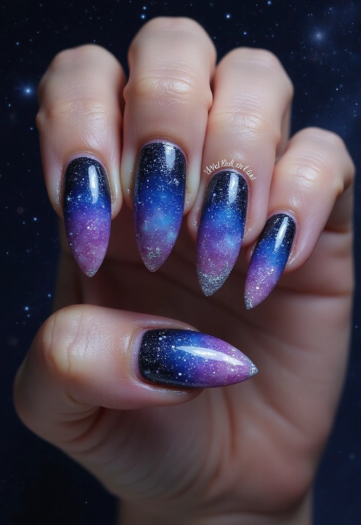 29 Surreal Soiree Nails That Look Like Dreams on Your Fingertips - 17. Dreamy Galaxy Gradient Nails