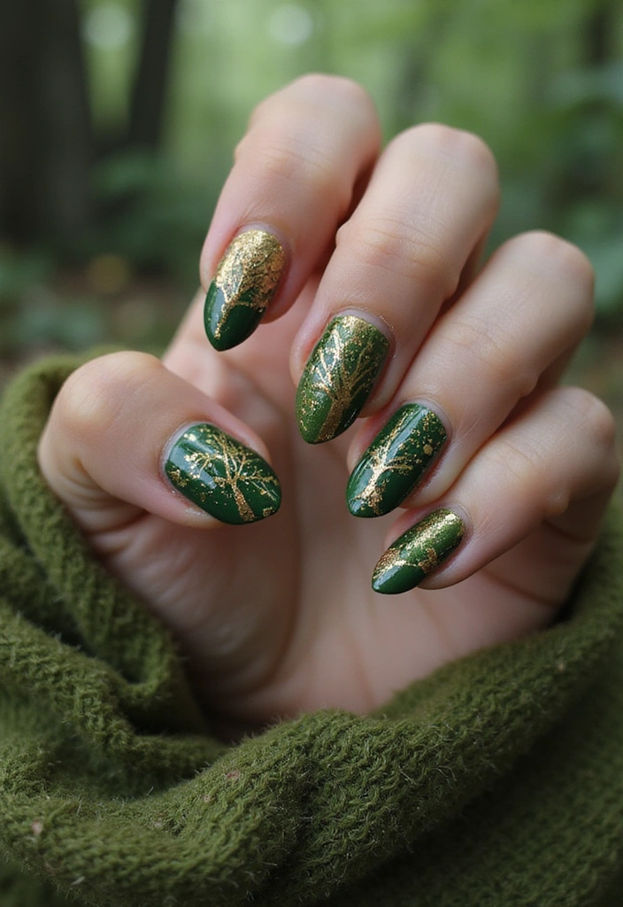 29 Surreal Soiree Nails That Look Like Dreams on Your Fingertips - 19. Enchanted Forest Nails