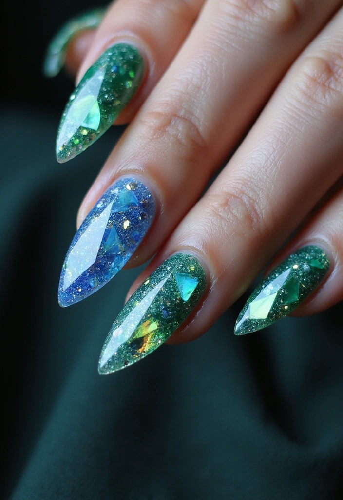 29 Surreal Soiree Nails That Look Like Dreams on Your Fingertips - 5. Mystical Crystal Nails