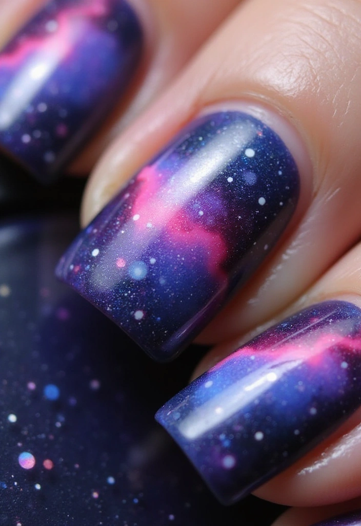 29 Surreal Soiree Nails That Look Like Dreams on Your Fingertips - 8. Cosmic Nebula Nails
