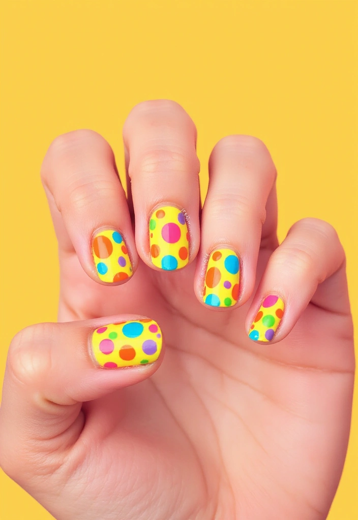 29 Terra Futura Nail Designs That Blend Nature and Neon - 14. Neon Dots