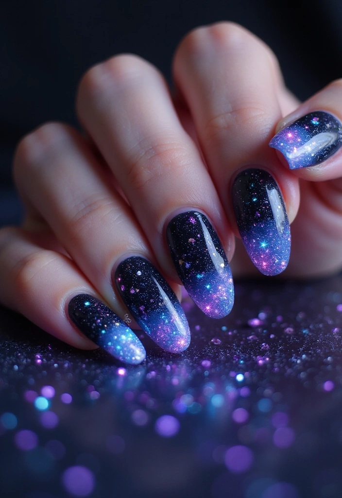 29 Terra Futura Nail Designs That Blend Nature and Neon - 19. Neon Stars