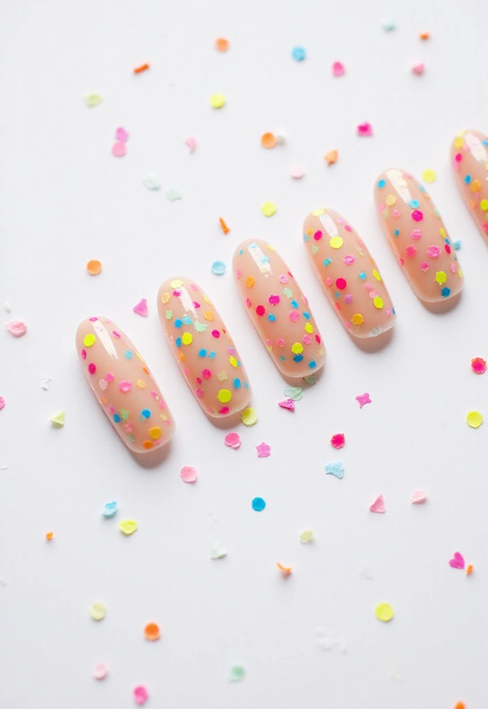 29 Terra Futura Nail Designs That Blend Nature and Neon - 25. Neon Confetti