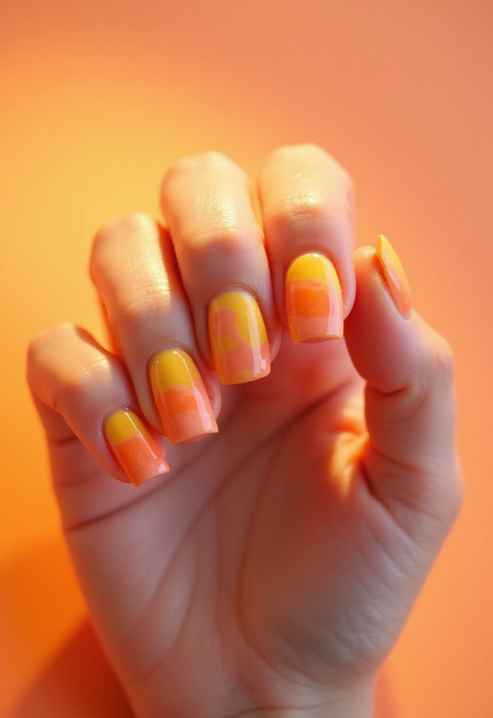 29 Terra Futura Nail Designs That Blend Nature and Neon - 8. Neon Sunset