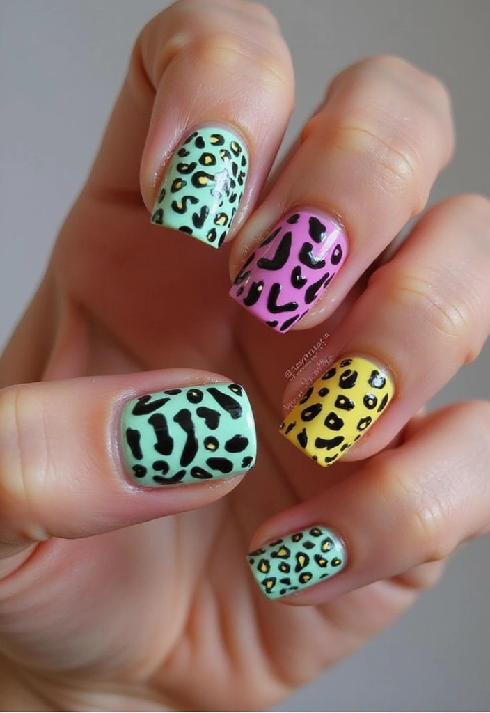 29 Terra Futura Nail Designs That Blend Nature and Neon - 9. Neon Animal Prints