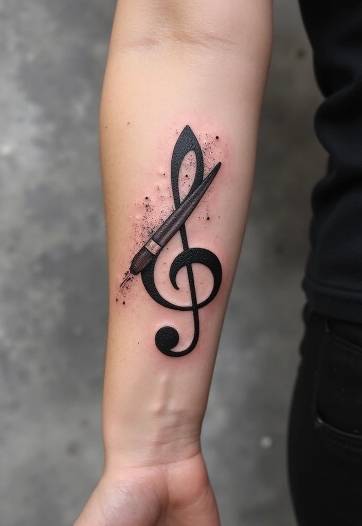 30 Artistic Tattoo Ideas for Women That Hold Deep Meaning (Prepare to Be Inspired by #14!) - 11. Music and Art