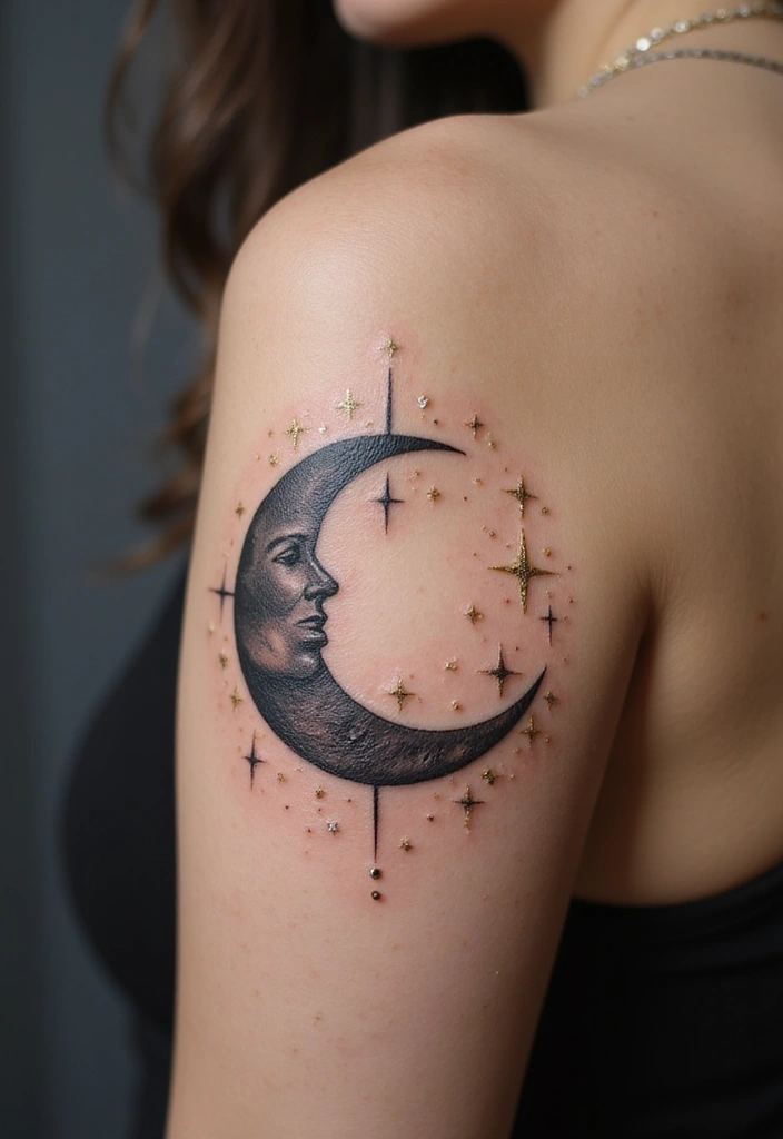 30 Artistic Tattoo Ideas for Women That Hold Deep Meaning (Prepare to Be Inspired by #14!) - 5. Celestial Bodies