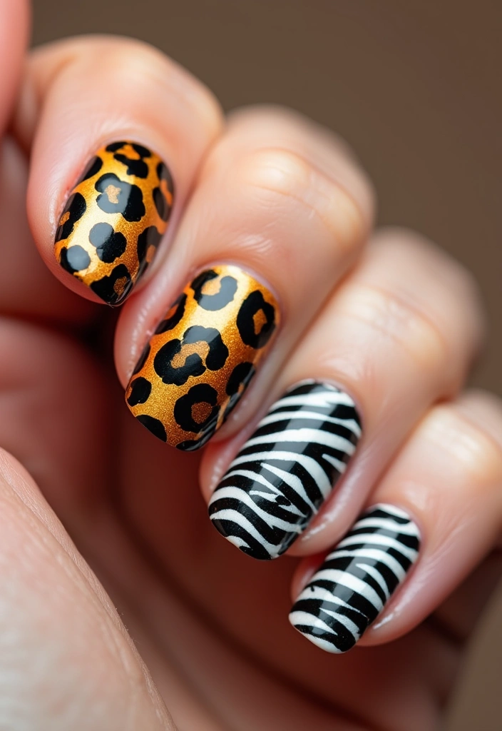 30 Aura Nail Styles That Will Leave You Feeling Radiant! - 13. Animal Print