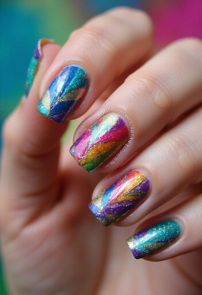 30 Aura Nail Styles That Will Leave You Feeling Radiant! - 25. Festival Feathers