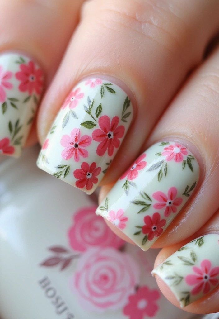 30 Aura Nail Styles That Will Leave You Feeling Radiant! - 4. Floral Fantasy